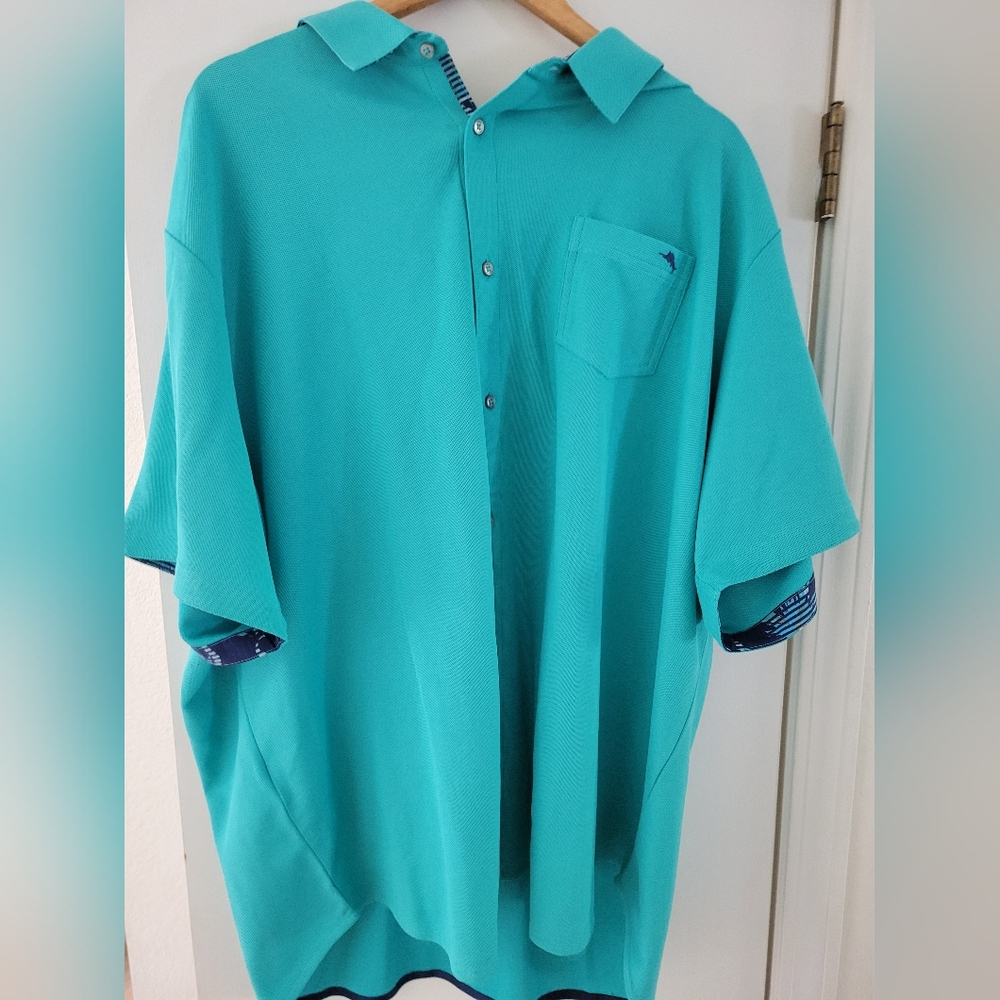 Tommy Bahama Turquoise Polo Shirt 3XL NWT